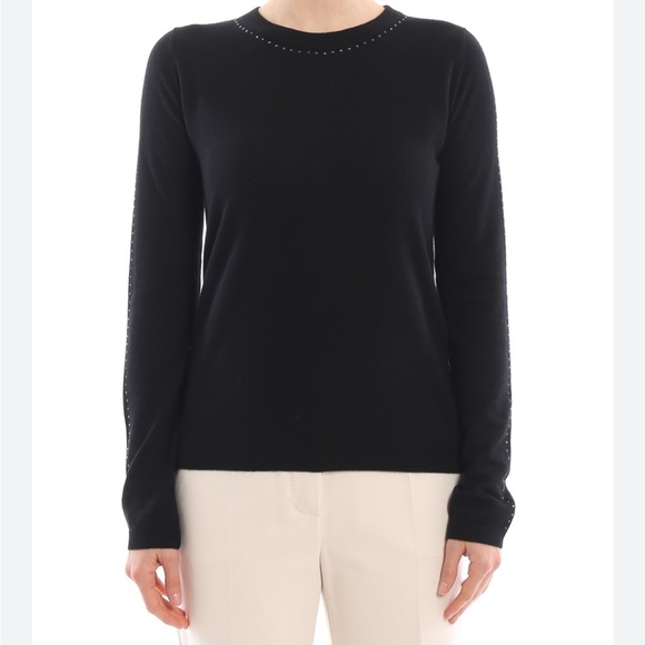 MaxMara Solange Silk & Cashmere Black Sweater - Picture 2 of 8